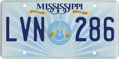 MS license plate LVN286