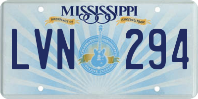 MS license plate LVN294