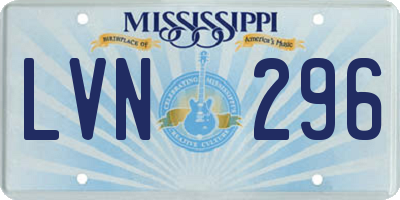 MS license plate LVN296