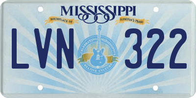 MS license plate LVN322