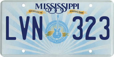MS license plate LVN323