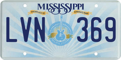 MS license plate LVN369