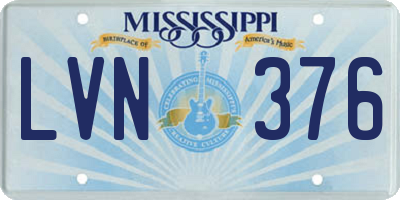 MS license plate LVN376