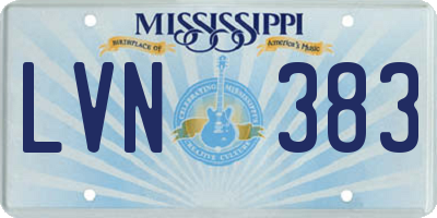 MS license plate LVN383