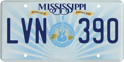 MS license plate LVN390