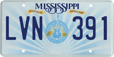 MS license plate LVN391