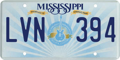 MS license plate LVN394