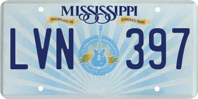 MS license plate LVN397