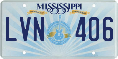 MS license plate LVN406