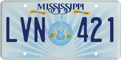 MS license plate LVN421