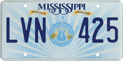 MS license plate LVN425