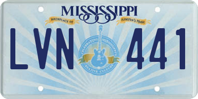 MS license plate LVN441