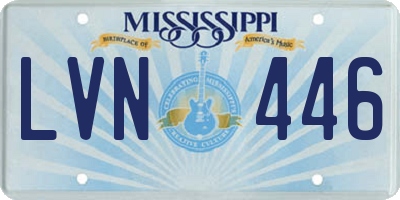 MS license plate LVN446