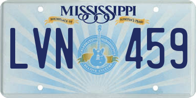 MS license plate LVN459