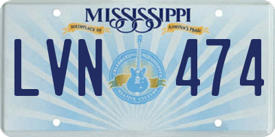 MS license plate LVN474