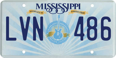 MS license plate LVN486