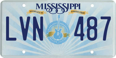 MS license plate LVN487