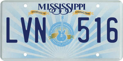 MS license plate LVN516