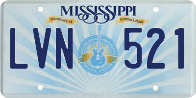 MS license plate LVN521