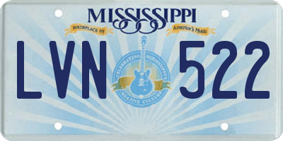 MS license plate LVN522