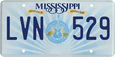 MS license plate LVN529