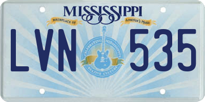 MS license plate LVN535