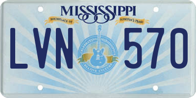 MS license plate LVN570