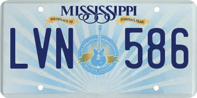 MS license plate LVN586