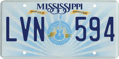 MS license plate LVN594