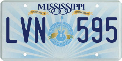 MS license plate LVN595