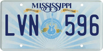 MS license plate LVN596