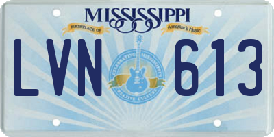 MS license plate LVN613