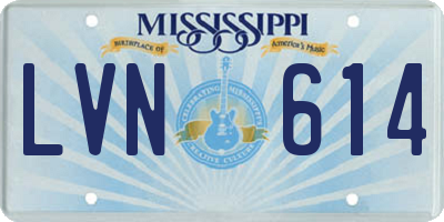 MS license plate LVN614