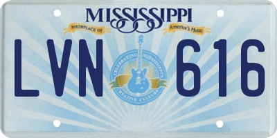 MS license plate LVN616