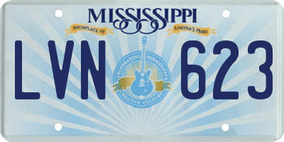 MS license plate LVN623