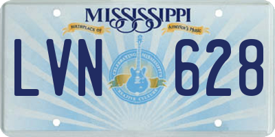 MS license plate LVN628