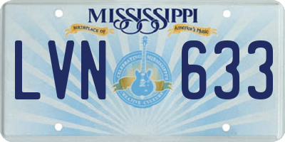MS license plate LVN633
