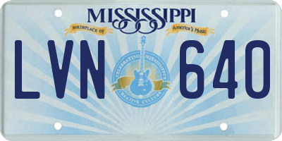 MS license plate LVN640