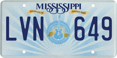 MS license plate LVN649