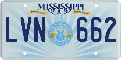 MS license plate LVN662