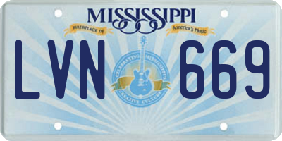 MS license plate LVN669