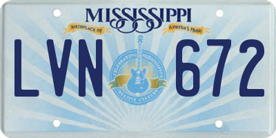 MS license plate LVN672