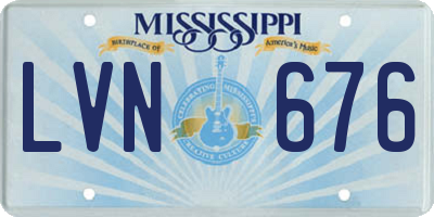 MS license plate LVN676