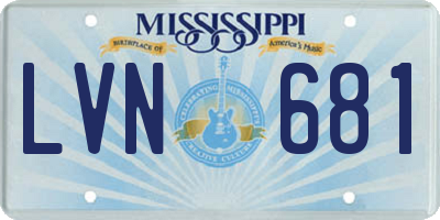 MS license plate LVN681