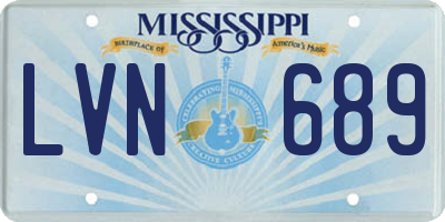 MS license plate LVN689
