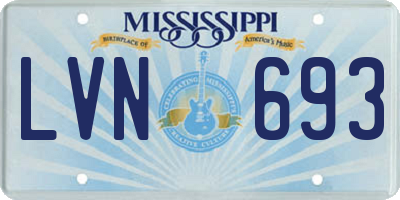 MS license plate LVN693