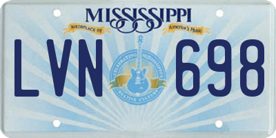 MS license plate LVN698