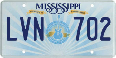 MS license plate LVN702