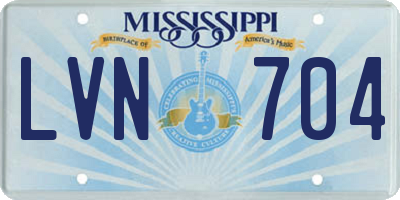 MS license plate LVN704
