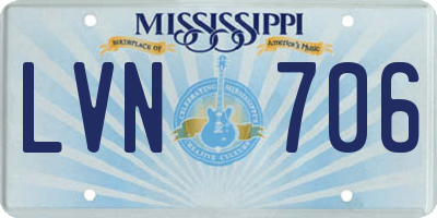 MS license plate LVN706